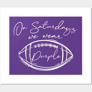 On Saturdays We Wear Purple // Vintage School Spirit // Go Purple Script Posters and Art